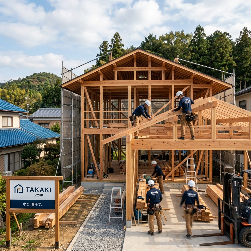 建て方工事の現場